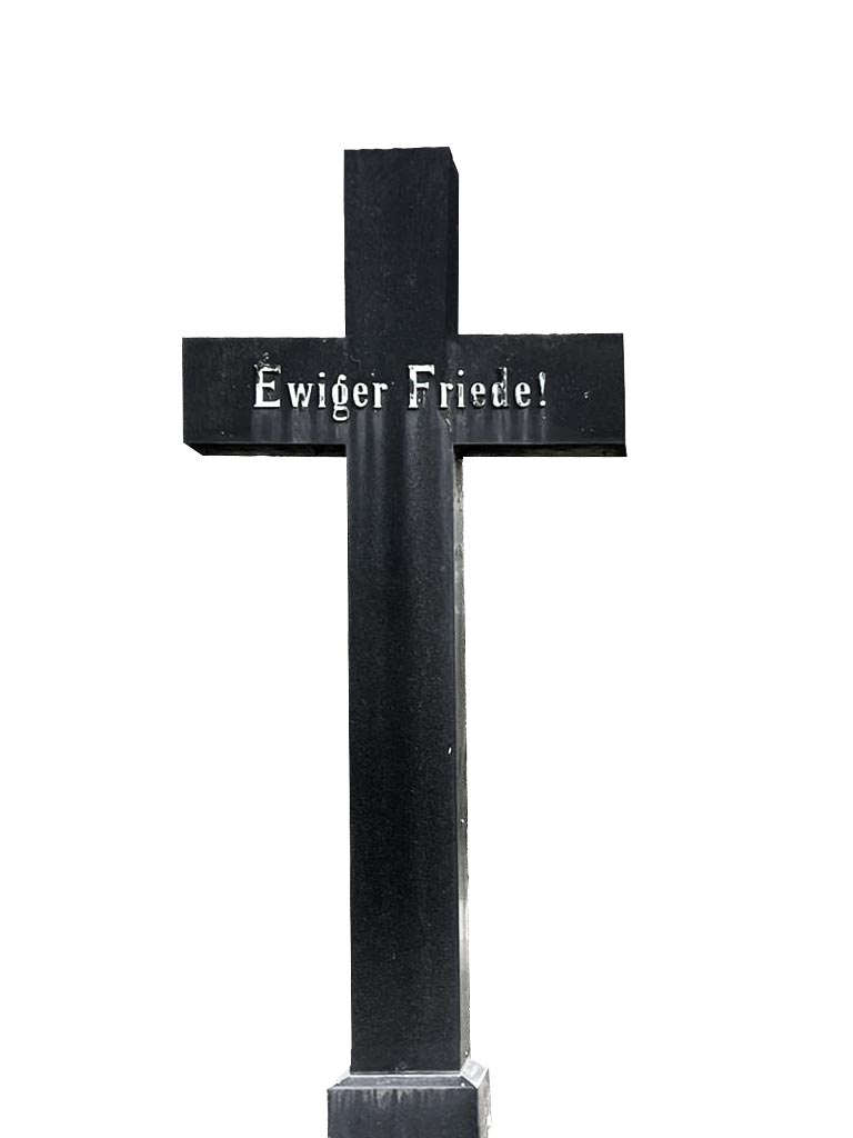 Bestattungen_Wagenknecht-Kreuz mit Schrift "Ewiger Friede"